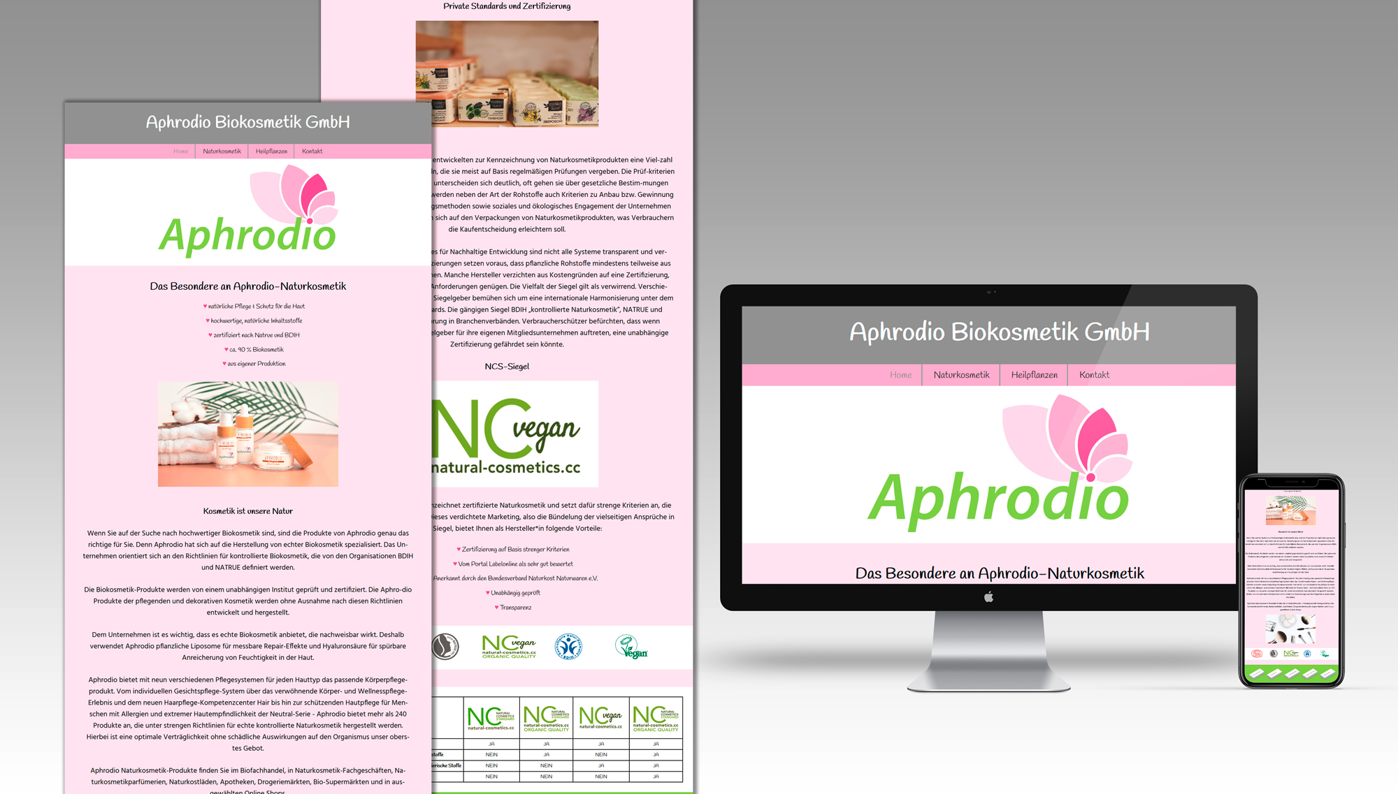 Webseiten Screenshot Aphrodio